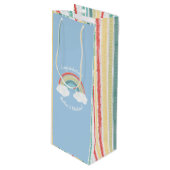 ボホレインボーベビーシャワーブルーボーイ ワインギフトバッグ (正面アングル)