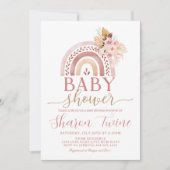 ボホレインボーベビーシャワー招待状パンパスグラス 招待状 (正面)