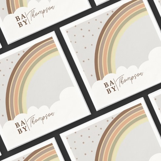 ボホレインボーベビーシャワー男女兼用 スタンダードカクテルナプキン