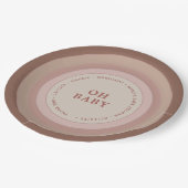 ボホレインボーベビーシャワー自然赤面ガール ペーパープレート (アングル)