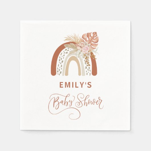 ボホレインボーベビーシャワー スタンダードカクテルナプキン (正面)