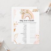 ボホレインボーベビースクランブルワードベビーシャワーゲーム カード (正面/裏面インサイチュ)