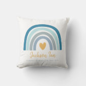 ボホレインボーベビーパーソナライズされた誕生スタッツスローP クッション (正面)