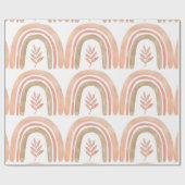 ボホレインボーホワイト、ピンクと緑の少女 ラッピングペーパー (フラット)