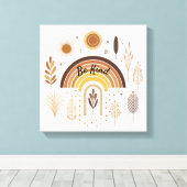 ボホレインボーボタニカルズ親切 キャンバスプリント (インサイチュ (ウッドフロア))