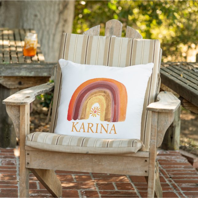 ボホレインボーボヘミアンサンオレンジベビー子供部屋キュート アウトドアクッション (椅子)