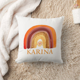 ボホレインボーボヘミアンサンオレンジベビー子供部屋キュート クッション