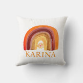 ボホレインボーボヘミアンサンオレンジベビー子供部屋キュート クッション (裏面)