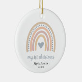 ボホレインボーボーイベビー写真マイ初めてのクリスマス セラミックオーナメント (右)