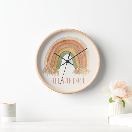 ボホレインボーマクラームロープ名 壁時計 (ホーム)