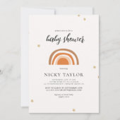 ボホレインボーミニマリスト赤ちゃんシャワー 招待状 (正面)