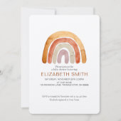 ボホレインボーモダンガールベビーシャワー 招待状 (正面)