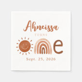 ボホレインボーモダンサンシャインファースト誕生日 スタンダードカクテルナプキン (正面)