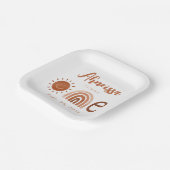 ボホレインボーモダンサンシャインファースト誕生日 ペーパープレート (傾斜あり)