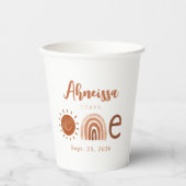 ボホレインボーモダンサンシャインファースト誕生日 紙コップ (正面)