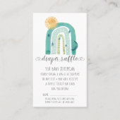 ボホレインボーモダンティール（緑がかった色）男の赤ちゃんオムツラッフル 名刺 (正面)