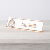 ボホレインボーモダン先生アップル デスクネームプレート (正面)