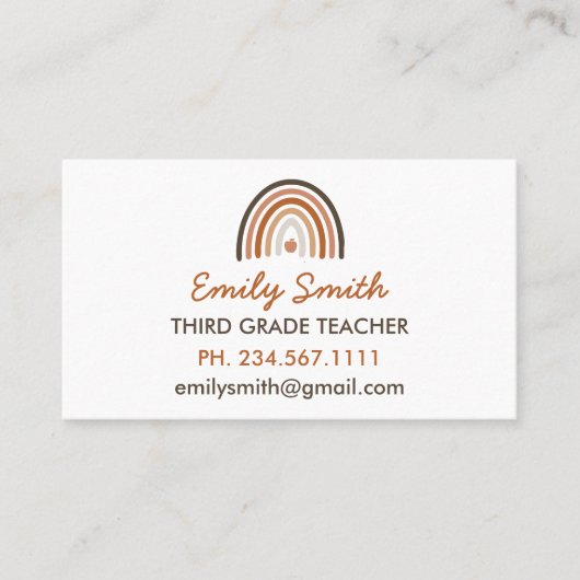 ボホレインボーモダン先生アップル 名刺 (正面)