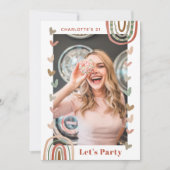 ボホレインボーモダン21歳の誕生日パーティー 招待状 (正面)