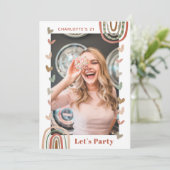 ボホレインボーモダン21歳の誕生日パーティー 招待状 (スタンド正面)