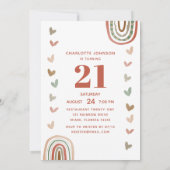 ボホレインボーモダン21歳の誕生日パーティー 招待状 (裏面)