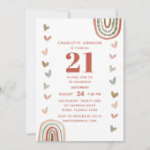 ボホレインボーモダン21歳の誕生日パーティー 招待状 (正面)