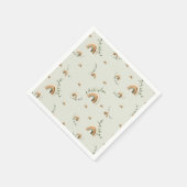 ボホレインボーユーカリプタス子供部屋ベビーシャワー スタンダードカクテルナプキン (角)