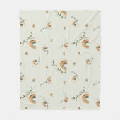 ボホレインボーユーカリプタス子供部屋ベビーシャワー フリースブランケット (正面)