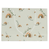 ボホレインボーユーカリプタス子供部屋ベビーシャワー ラージペーパーバッグ (裏面)