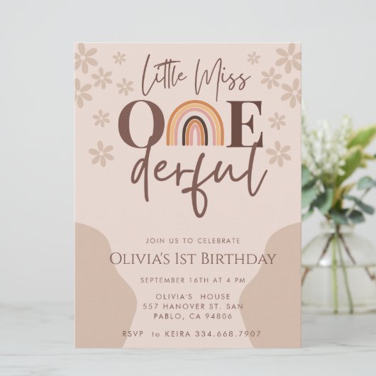 ボホレインボーリトル恋しく思オネダーフル1歳の誕生日 招待状 (スタンド正面)