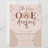 ボホレインボーリトル恋しく思オネダーフル1歳の誕生日 招待状 (正面)