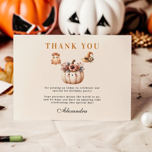 ボホレインボー不気味ファースト誕生日 サンキューカード