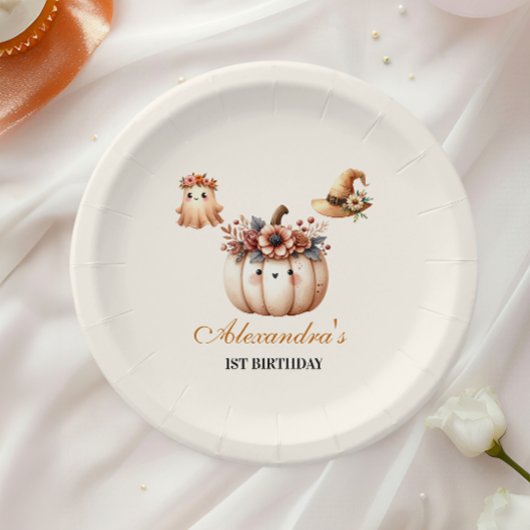 ボホレインボー不気味ファースト誕生日 ペーパープレート