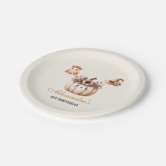 ボホレインボー不気味ファースト誕生日 ペーパープレート (アングル)