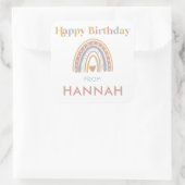 ボホレインボー子供の誕生日ギフトステッカー スクエアシール (バッグ)