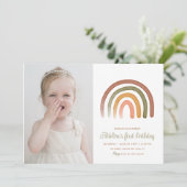 ボホレインボー男女兼用誕生日写真 招待状 (スタンド正面)