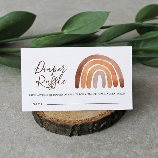 ボホレインボー自然ベイビーシャワーおむつラッフル エンクロージャーカード