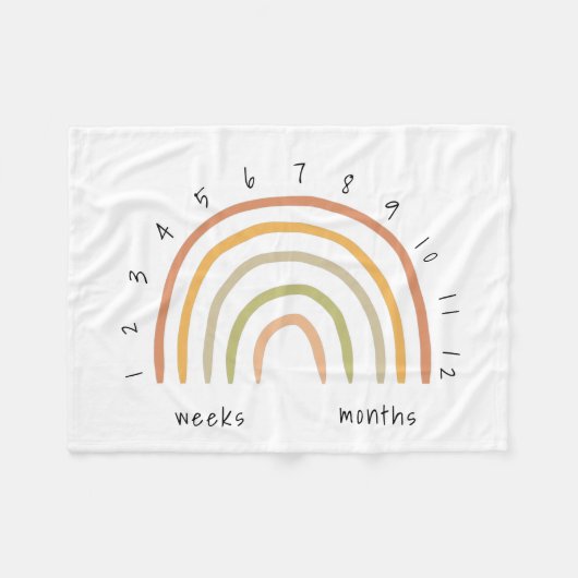ボホレインボー自然マイルストンフリースベビーブランケット フリースブランケット (正面(横))