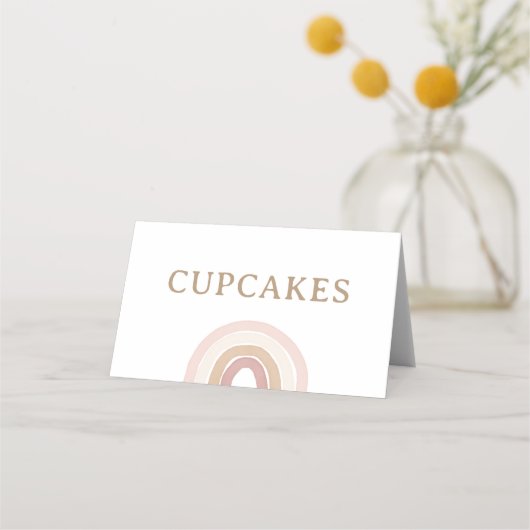 ボホレインボー誕生日フードラベル プレイスカード (正面)