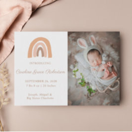 ボホレインボー誕生発表新生児カード 招待状