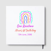 ボホレインボー1誕生日キッズ明るいレトロはっきりした ゲストブック (裏面)