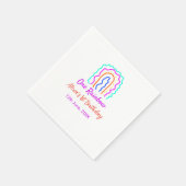 ボホレインボー1誕生日キッズ明るいレトロはっきりした スタンダードカクテルナプキン (角)