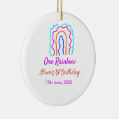 ボホレインボー1誕生日キッズ明るいレトロはっきりした セラミックオーナメント (右)