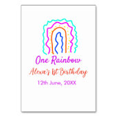 ボホレインボー1誕生日キッズ明るいレトロはっきりした テーブルナンバー (裏面)