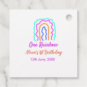 ボホレインボー1誕生日キッズ明るいレトロはっきりした フェイバータグ (裏面)