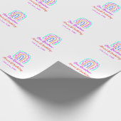 ボホレインボー1誕生日キッズ明るいレトロはっきりした ラッピングペーパー (角)