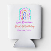 ボホレインボー1誕生日キッズ明るいレトロはっきりした 缶クーラー (裏面)