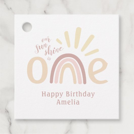 ボホレインボー&サンシャイン1st誕生日 フェイバータグ (正面)