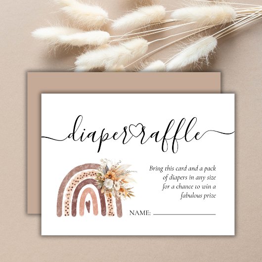 ボホレインボー |ブラウン男女兼用おむつラッフル エンクロージャーカード
