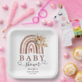 ボホレインボー |赤男女兼用ちゃんシャワー ペーパープレート (パーティー)